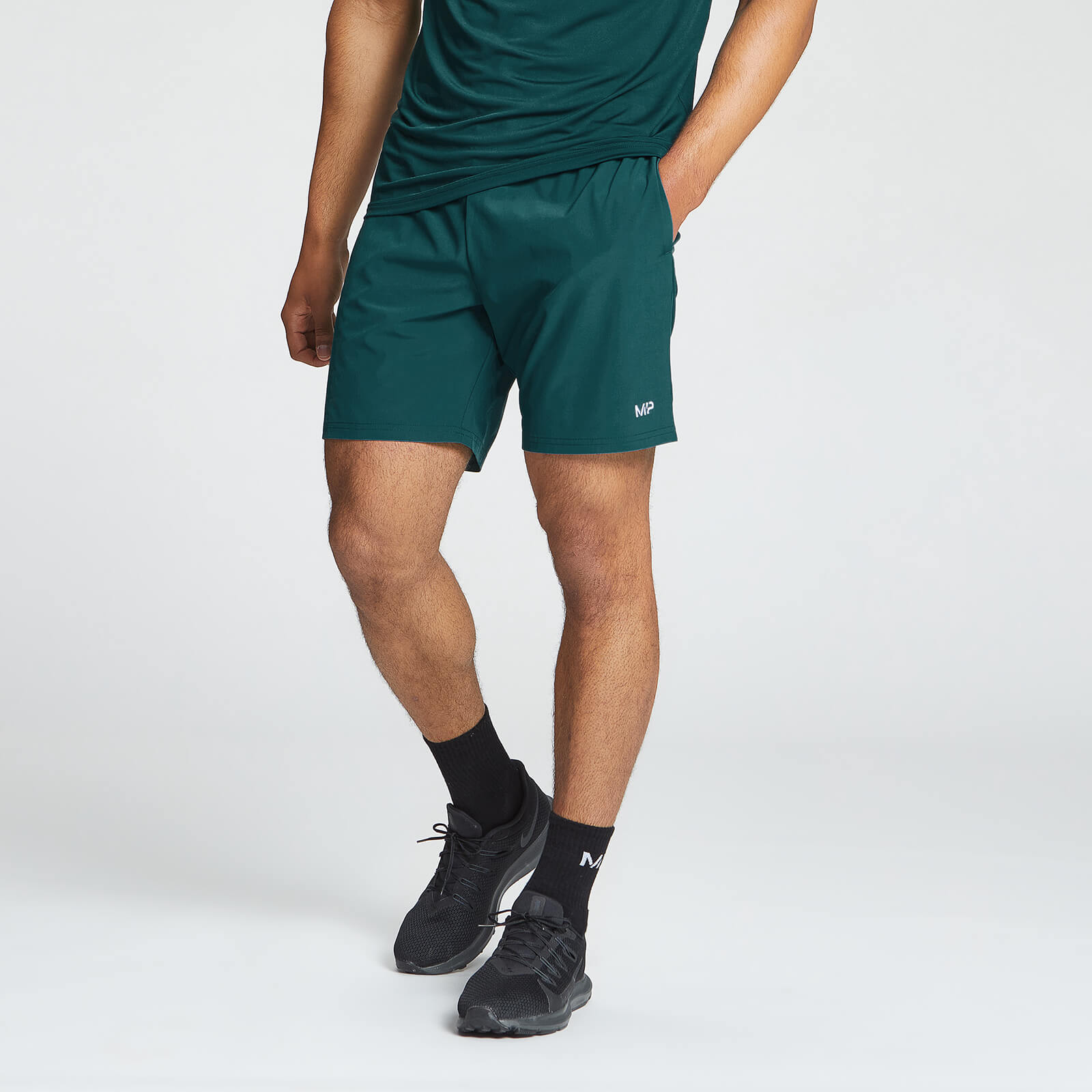 MP Мъжка спортни тъкани шорти - петролено зелено - XXS