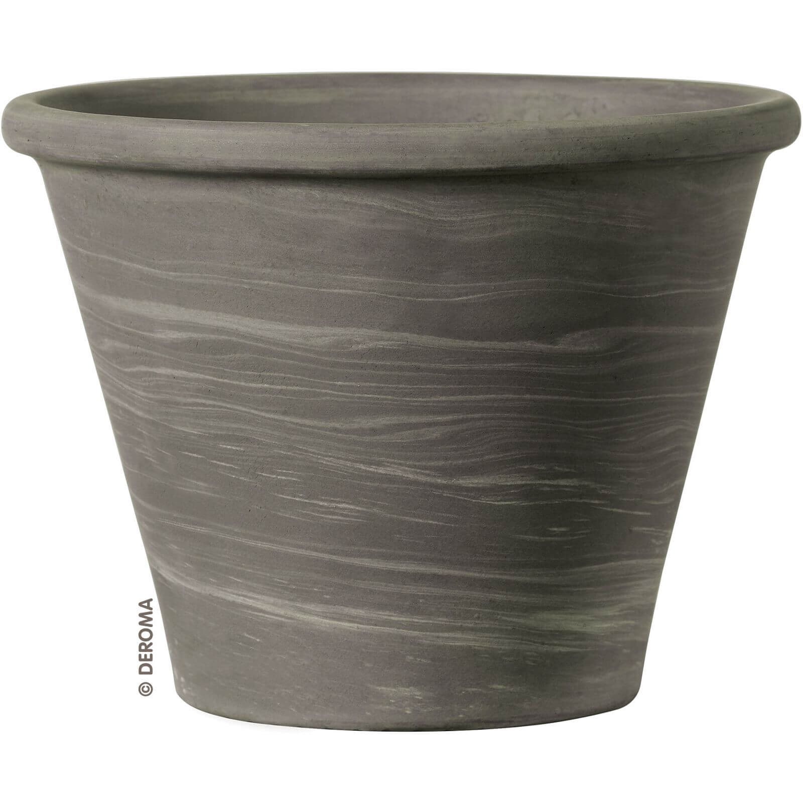 Vasum Duo Bianco Terracotta Pot in Grey 37cm Homebase