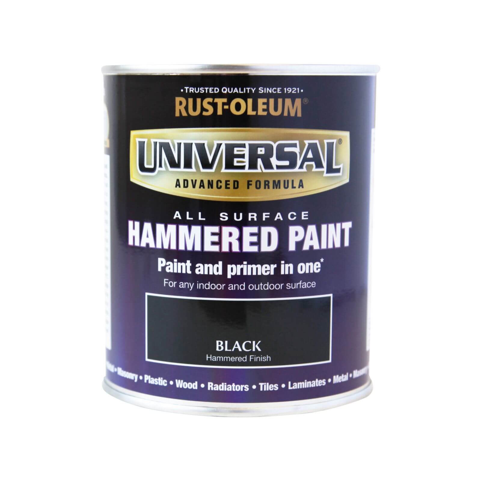 RustOleum Universal All Surface Paint Hammered Black 750ml Homebase