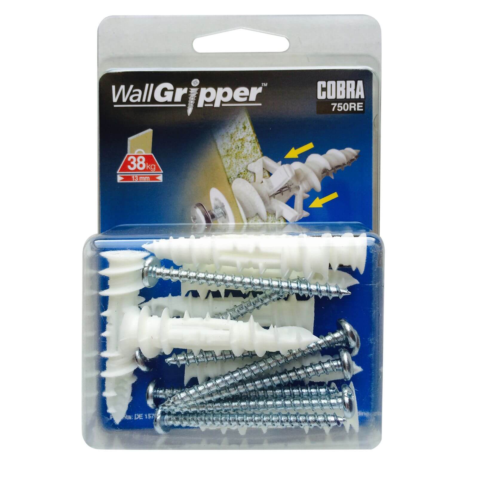 Cobra Wall Gripper Hollow Wall Fixings x 8 750RE Homebase
