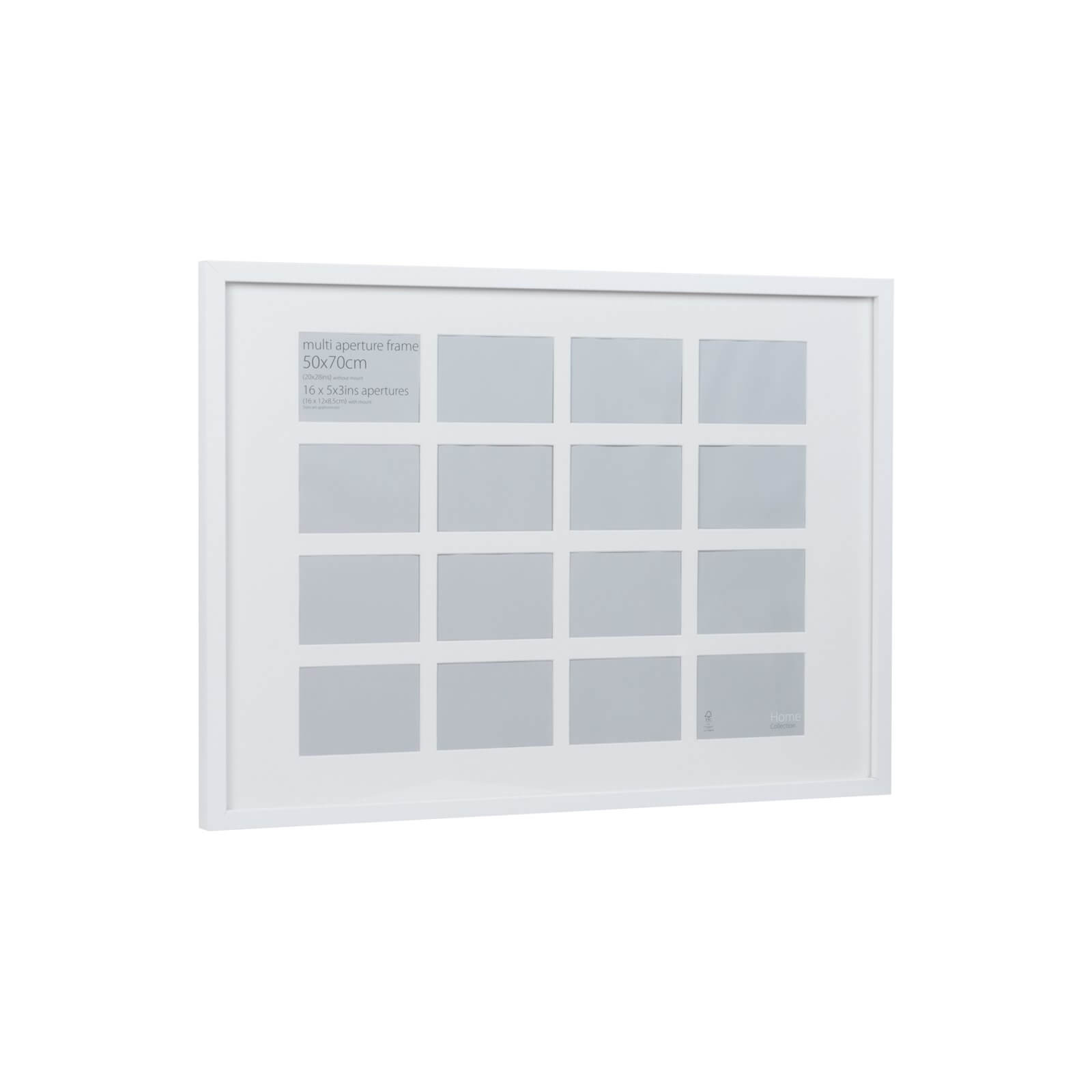 Multi Aperture Photo Frame Block White 50 x 70cm Homebase