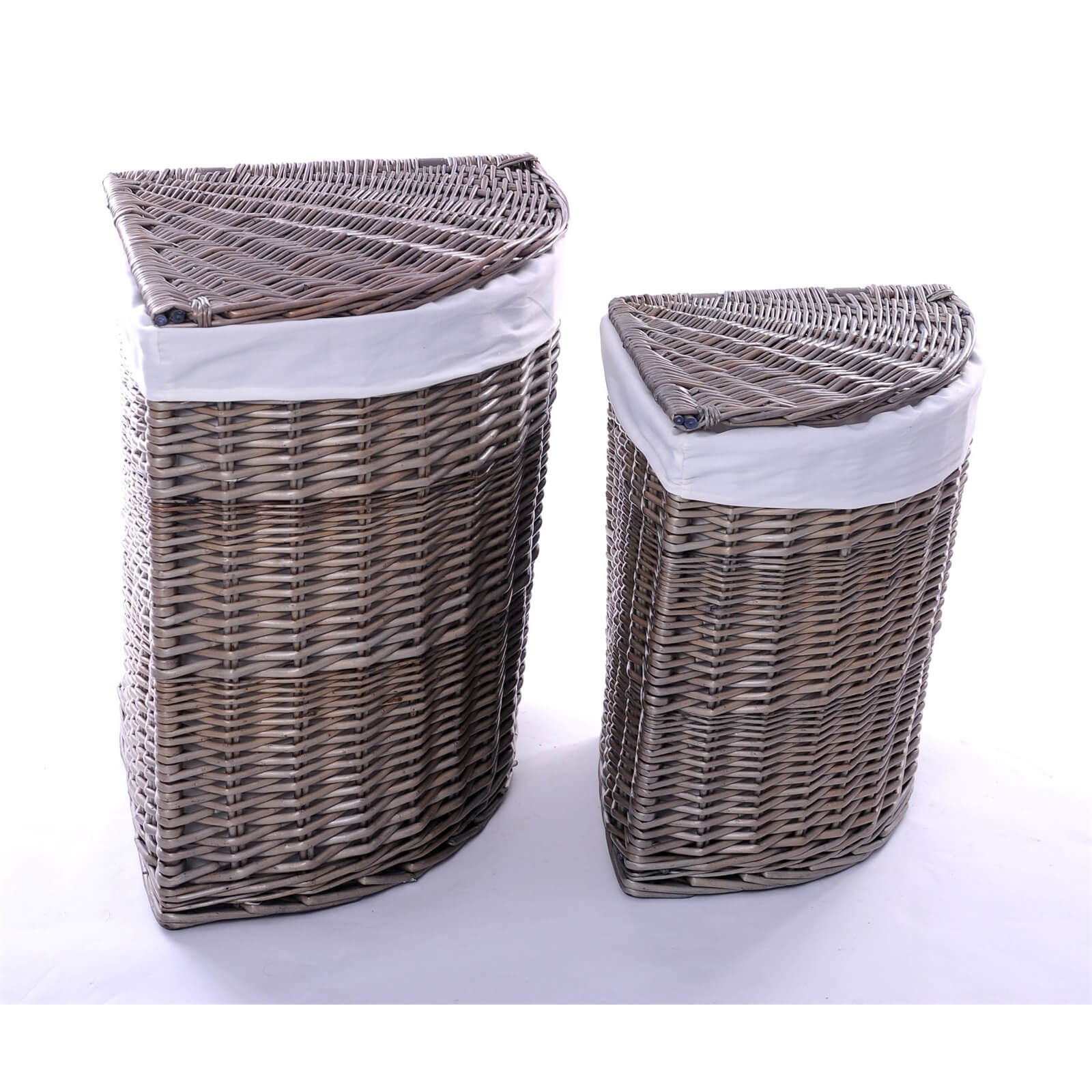 Corner Wicker Laundry Baskets Set of 2 Homebase