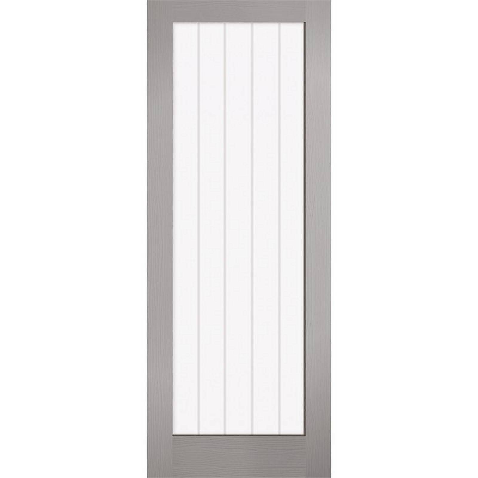 Textured Vertical 1 Lite Grey Internal Door 1981 x 838 x 35mm