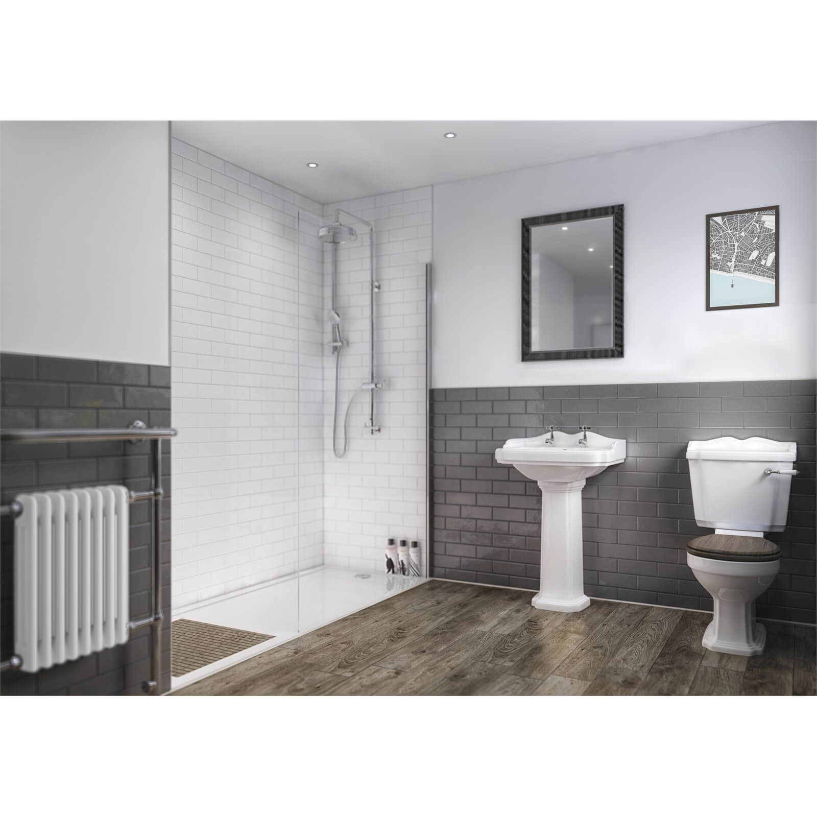 Wetwall White 2 Sided Shower Kit Composite Homebase