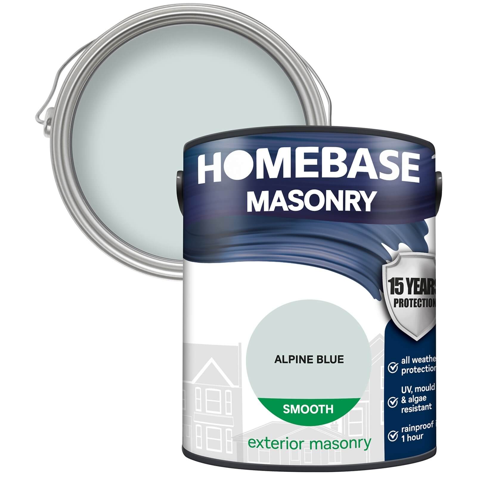 Homebase Smooth Masonry Paint Alpine Blue 5L Homebase