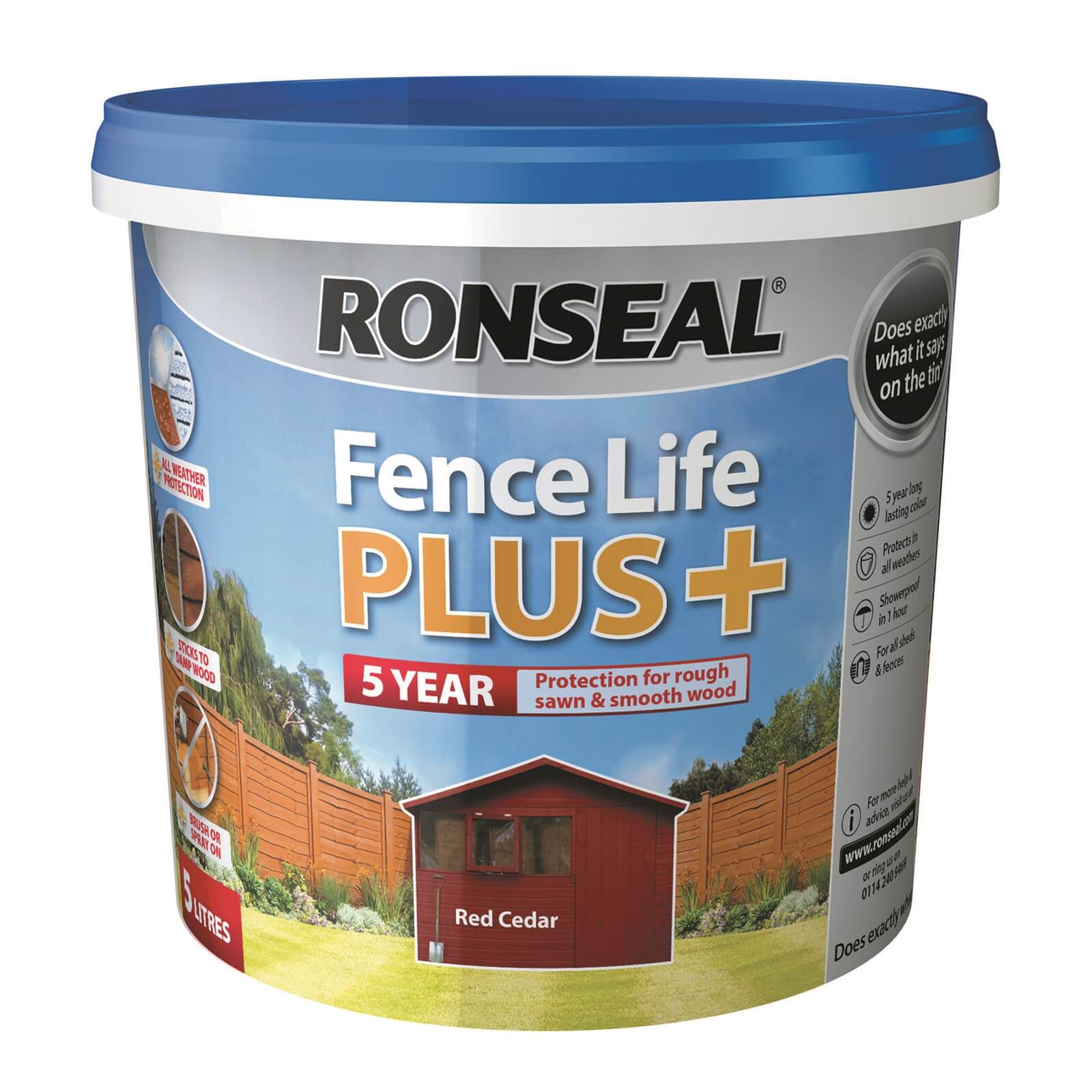 Ronseal Fence Life Plus Red Cedar 5L Homebase