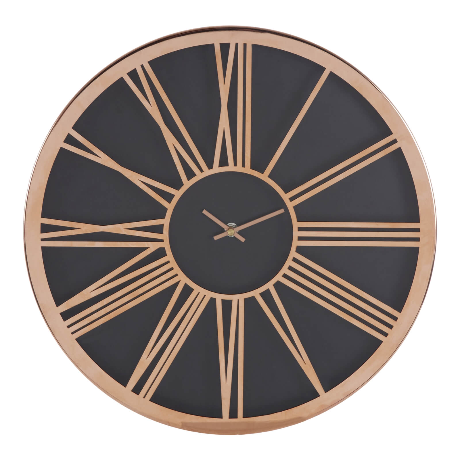 Baillie Wall Clock Rose Gold & Black Homebase