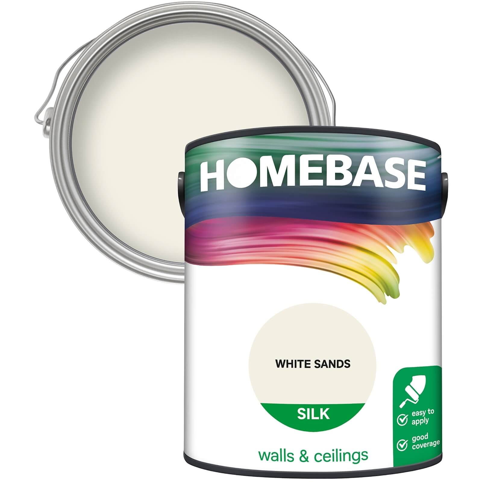 Homebase Silk Paint White Sands 5L Homebase