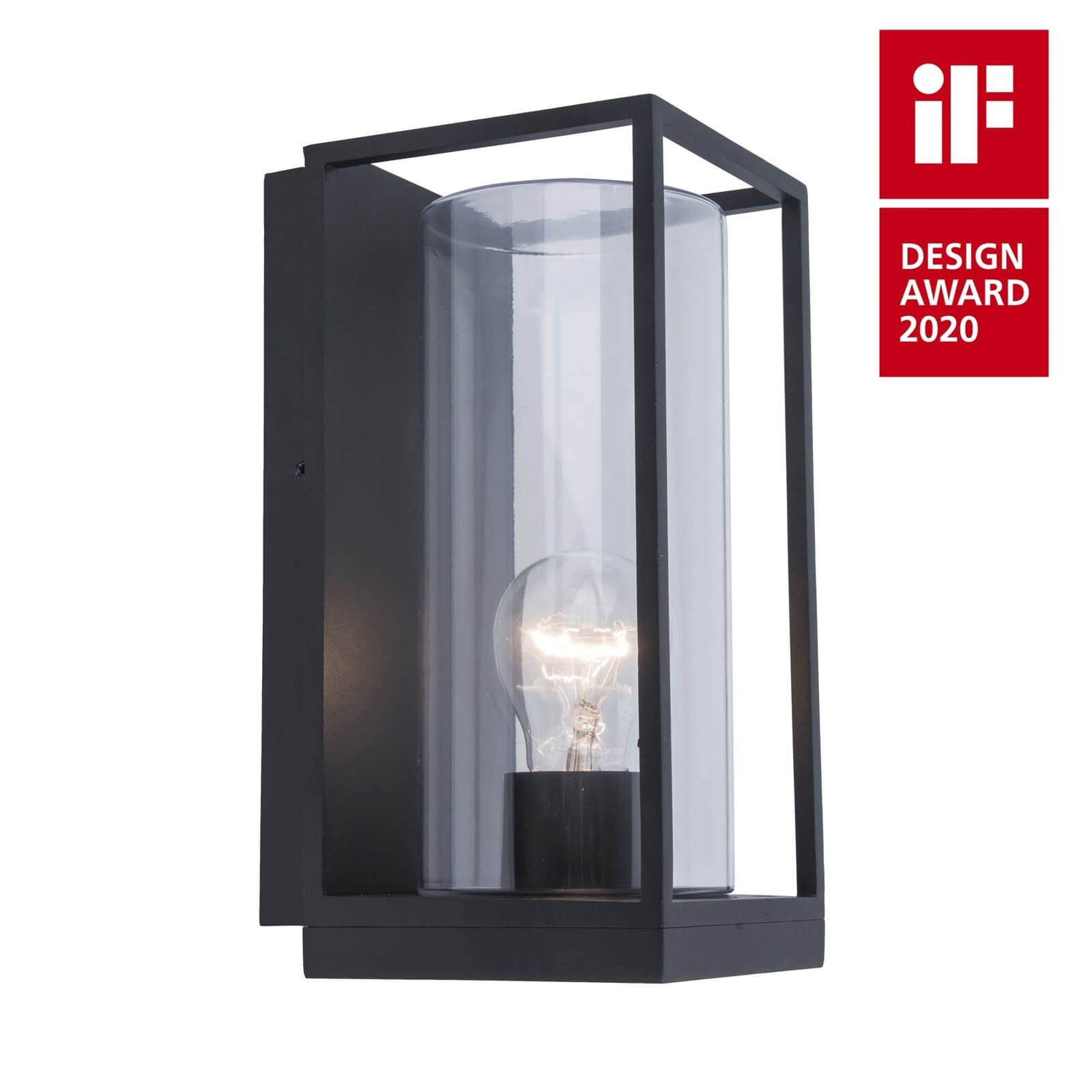 Lutec Flair Flush Outdoor Wall Light In Black Homebase