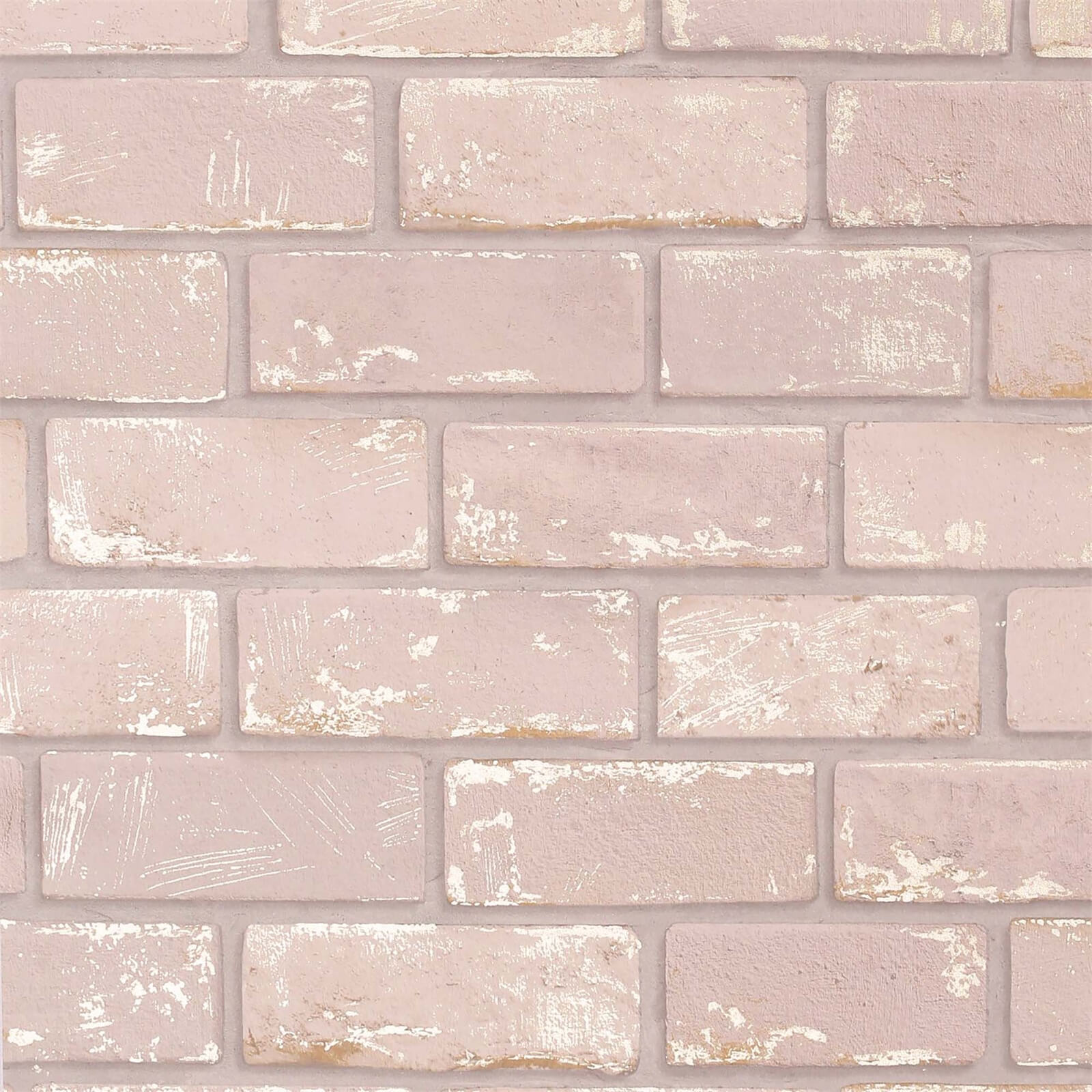 Arthouse Metallic Brick Pink Rose Gold Wallpaper Homebase