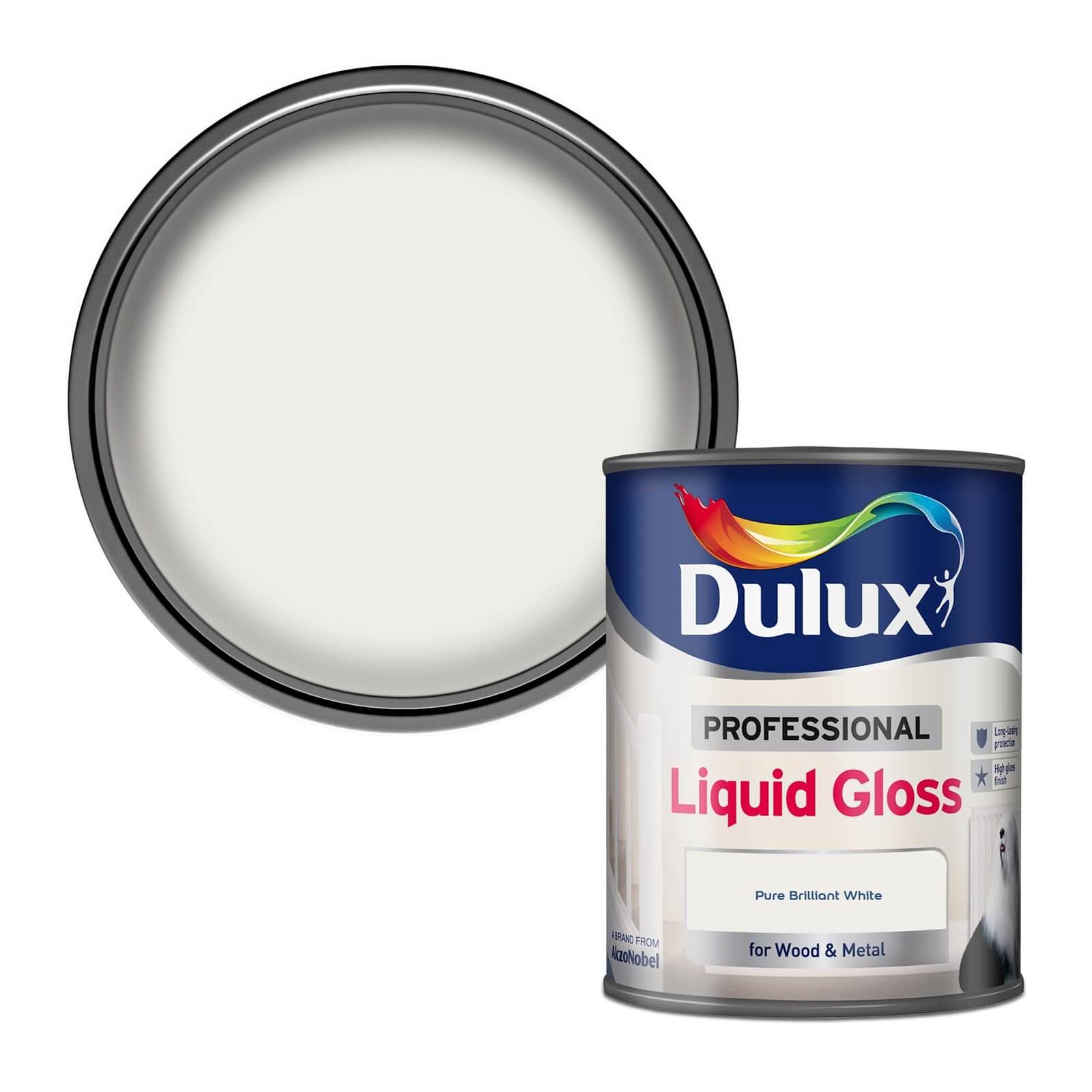 Dulux Brilliant White Liquid Gloss Paint 750ml Homebase