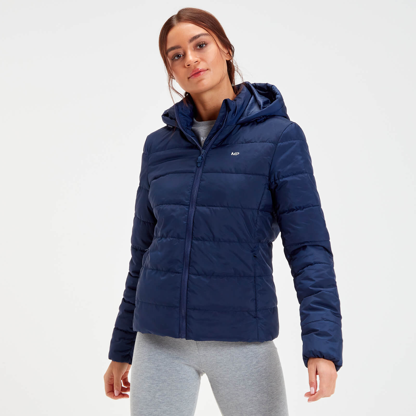 navy lightweight puffer jacket