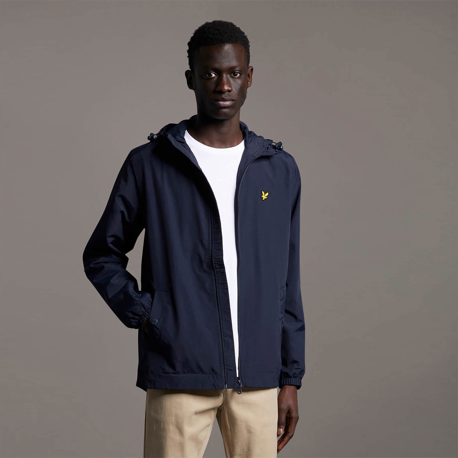 black thin jacket with hood