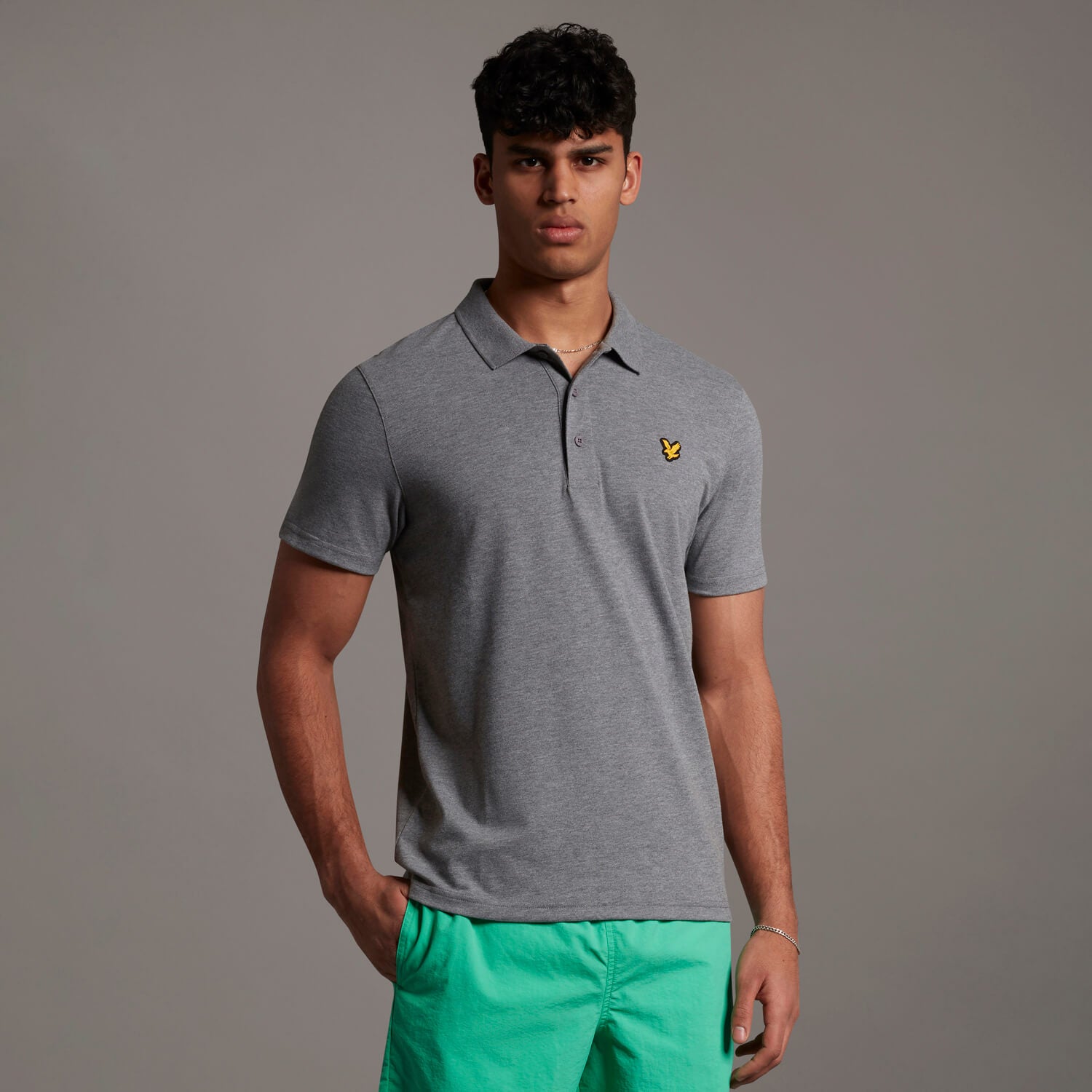 Men's Sport Polo Shirt Mid Grey Marl 