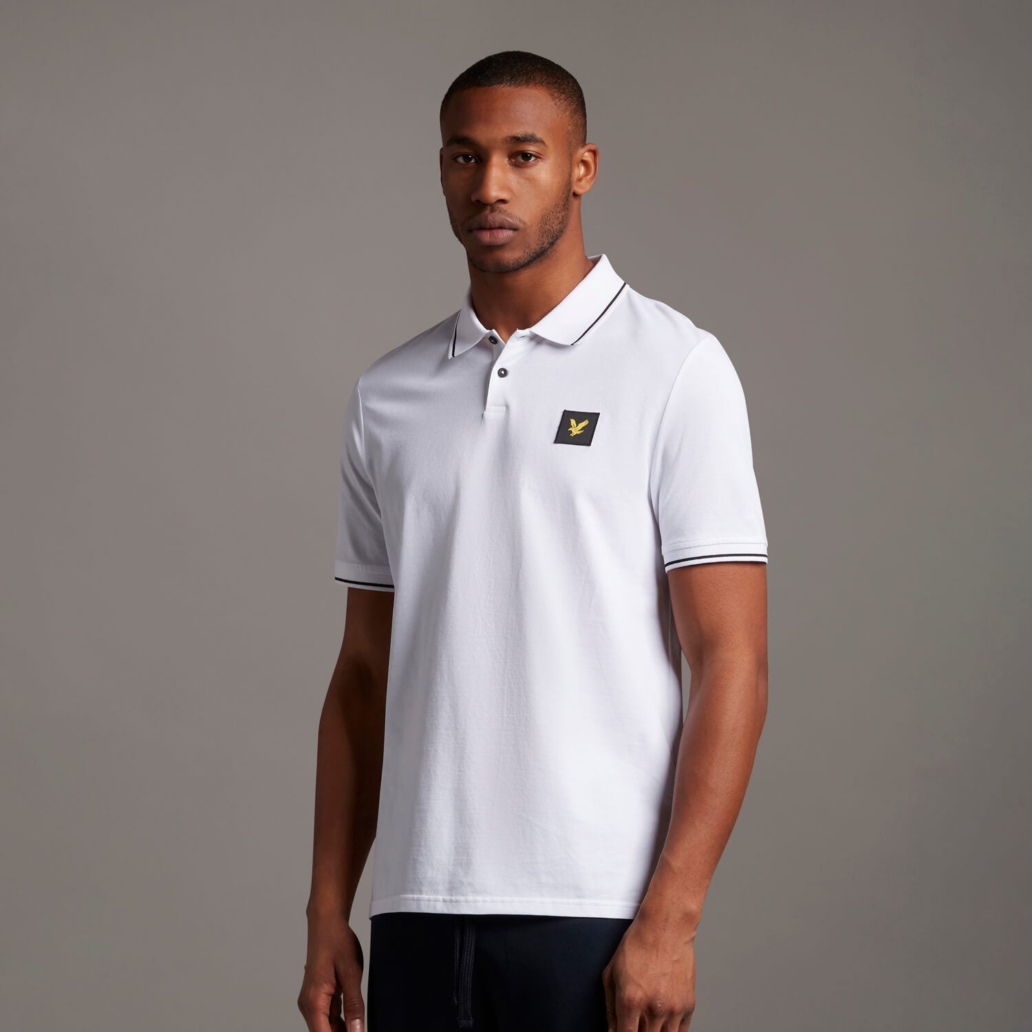 Men's Casual Tipped Polo Shirt | White 