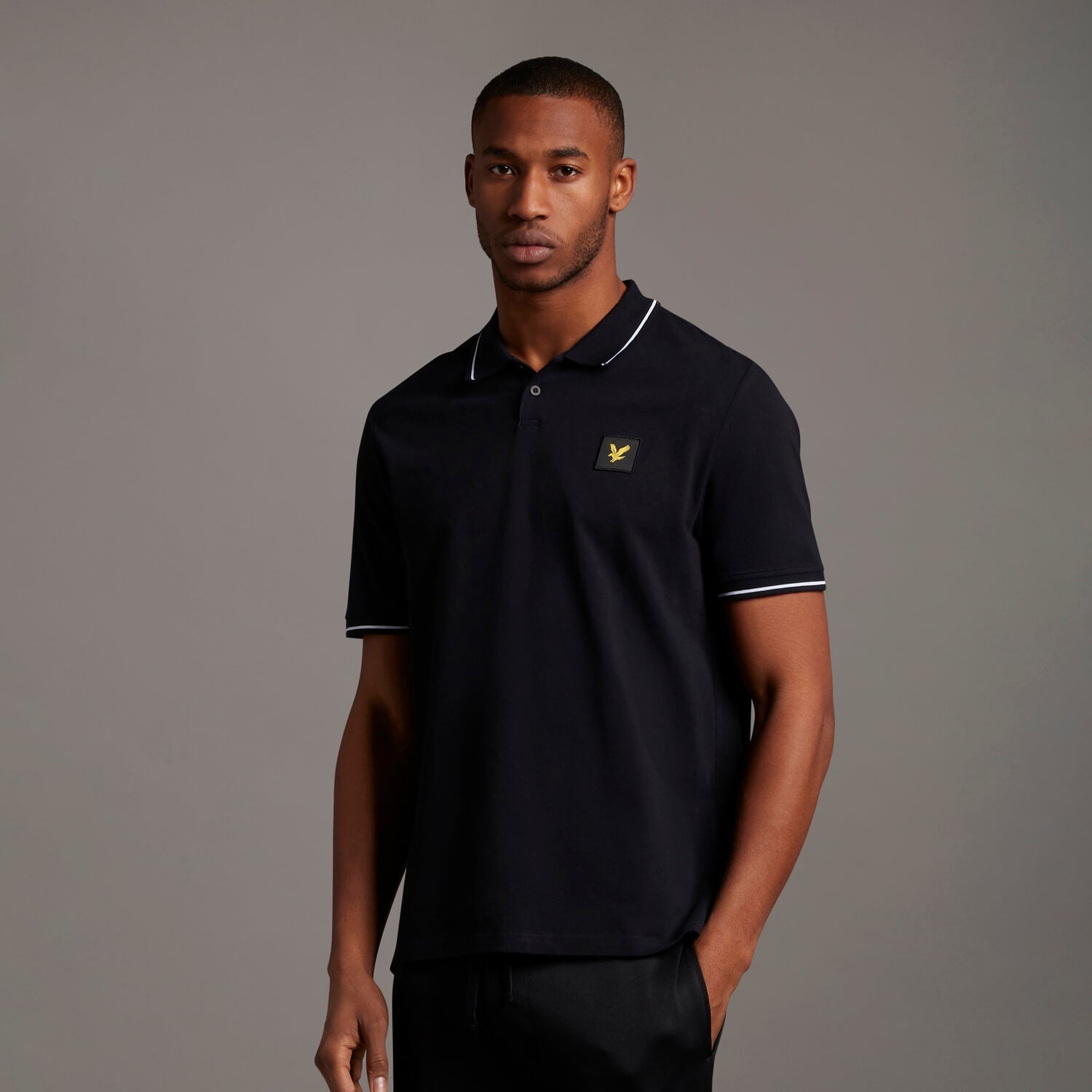 Casual Tipped Polo Shirt | Jet Black 