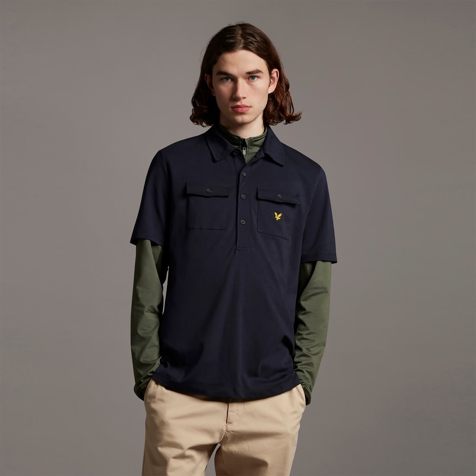 Men's Two Pocket Polo Shirt Dark Navy 
