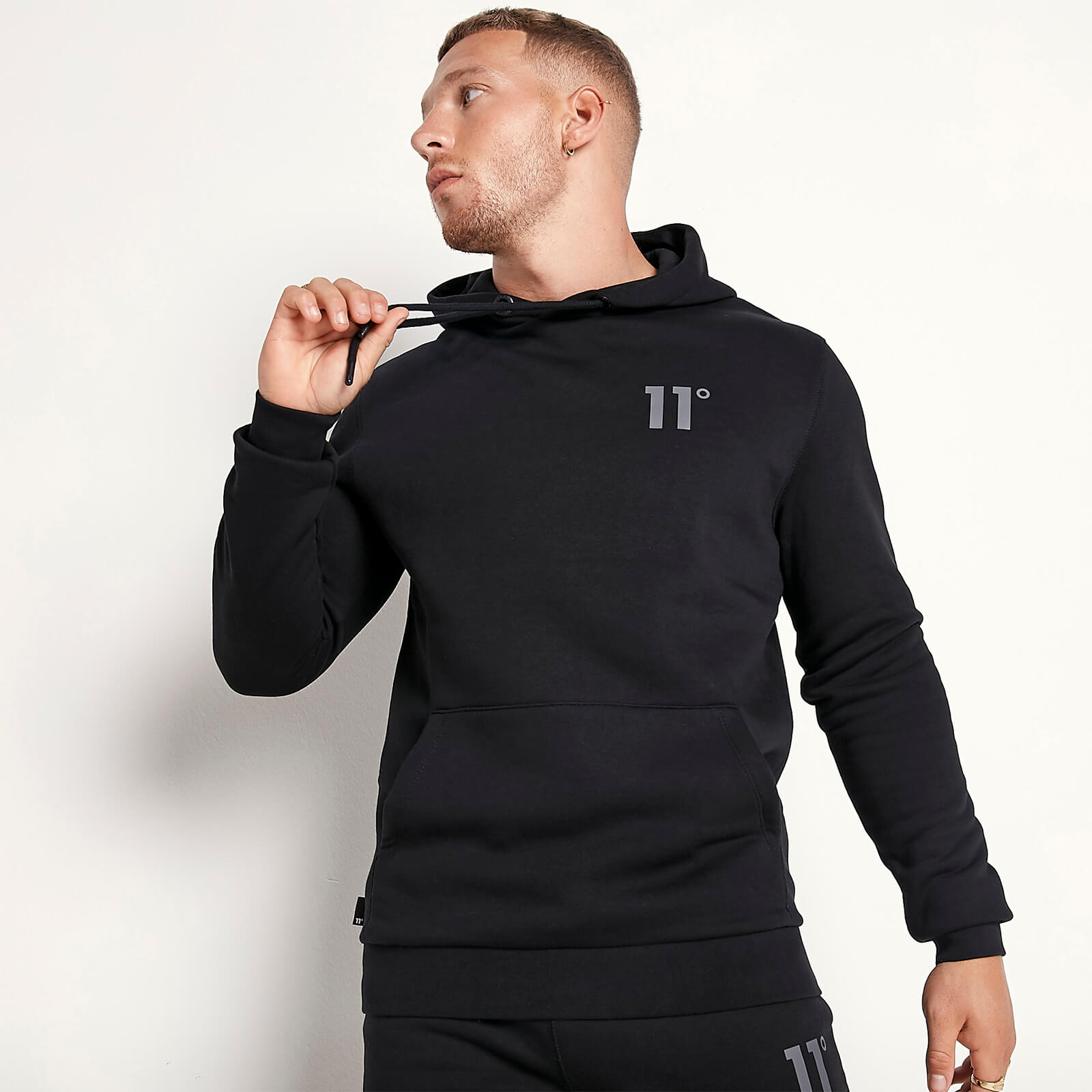 Sudadera con Capucha Core - Negro / Gris Oscuro | 11 Degrees ES