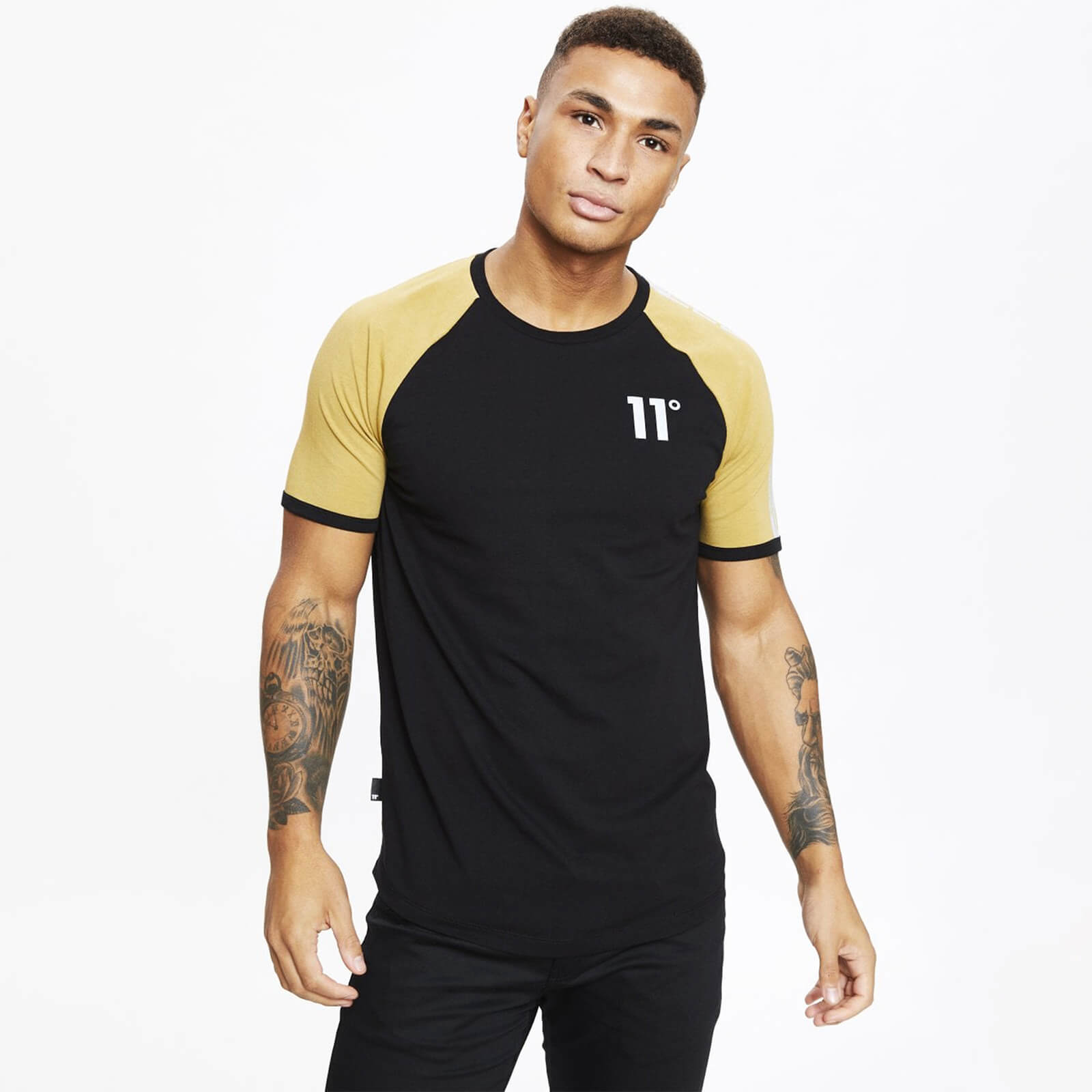 11 Degrees Carbon Contrast Ringer T 