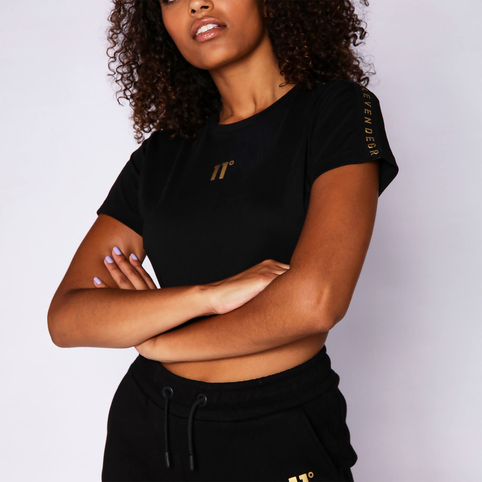 Women's Cropped Slim Fit Mesh Insert T 