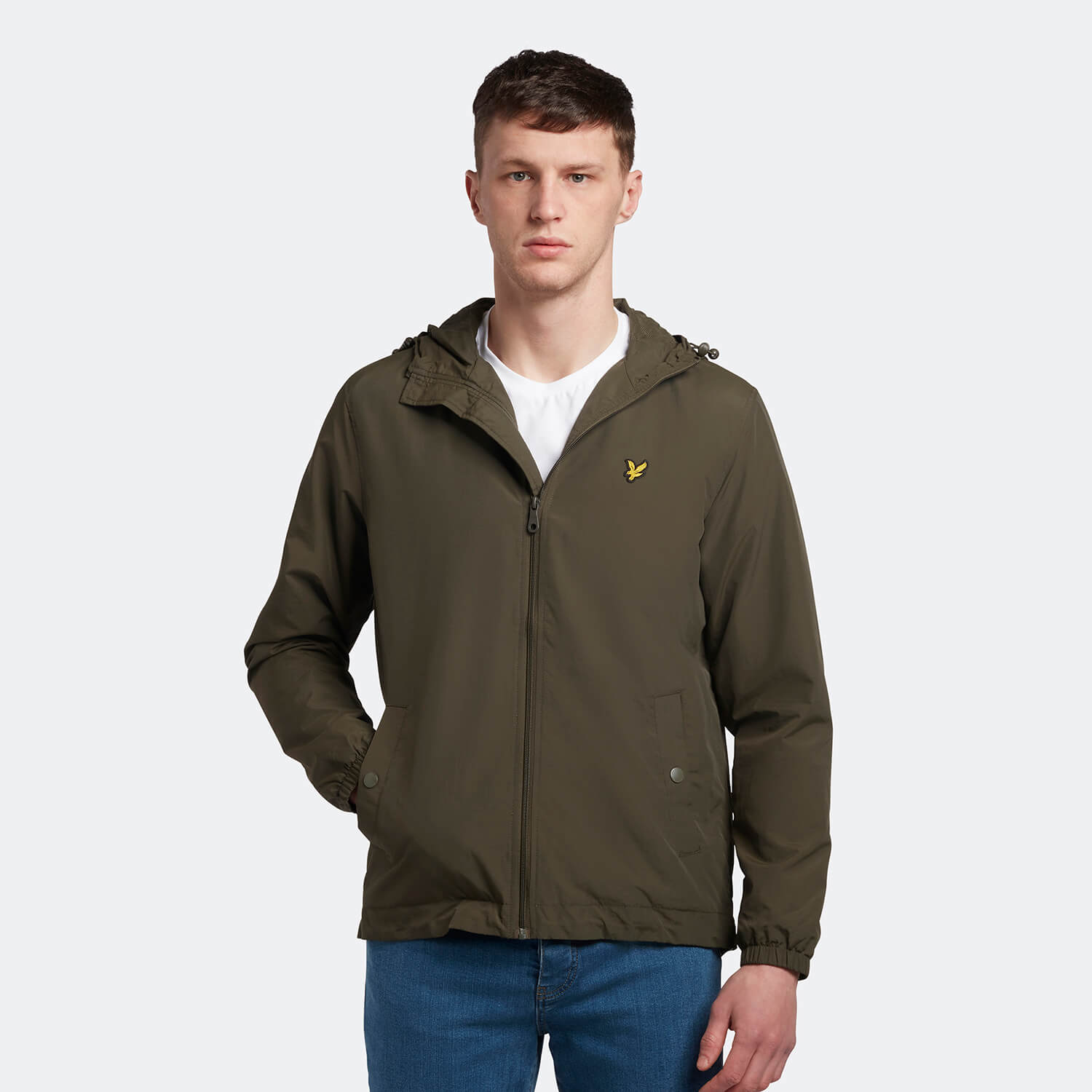 Lightweight Hooded Jacket Olive | Lyle 