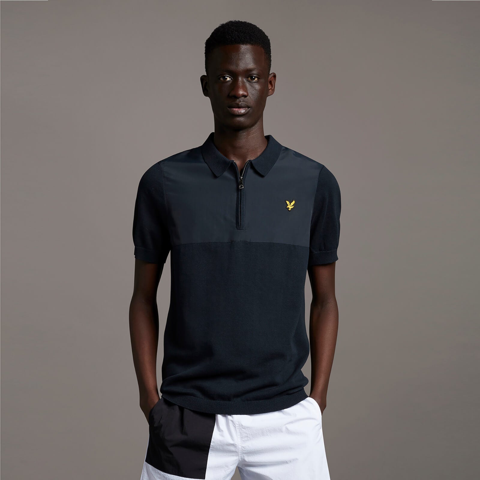 Knitted Polo Shirt Dark Navy | Lyle \u0026 