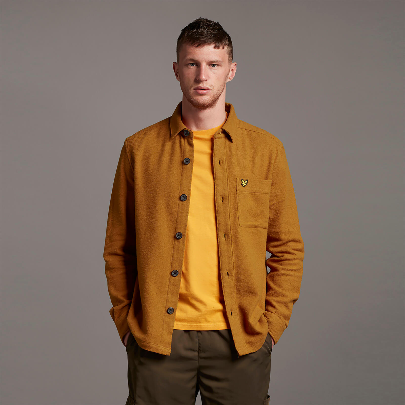 Lyle \u0026 Scott Men's Cider Brown Brushed Overshirt
