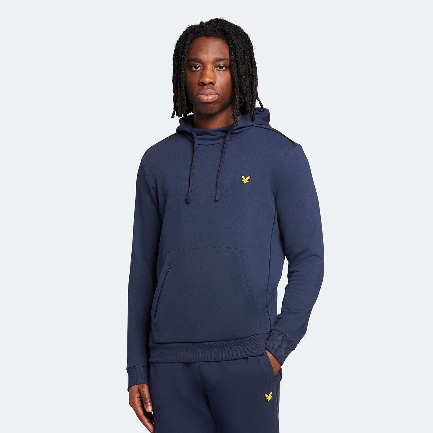 Men's Hoodie with Contrast Piping 