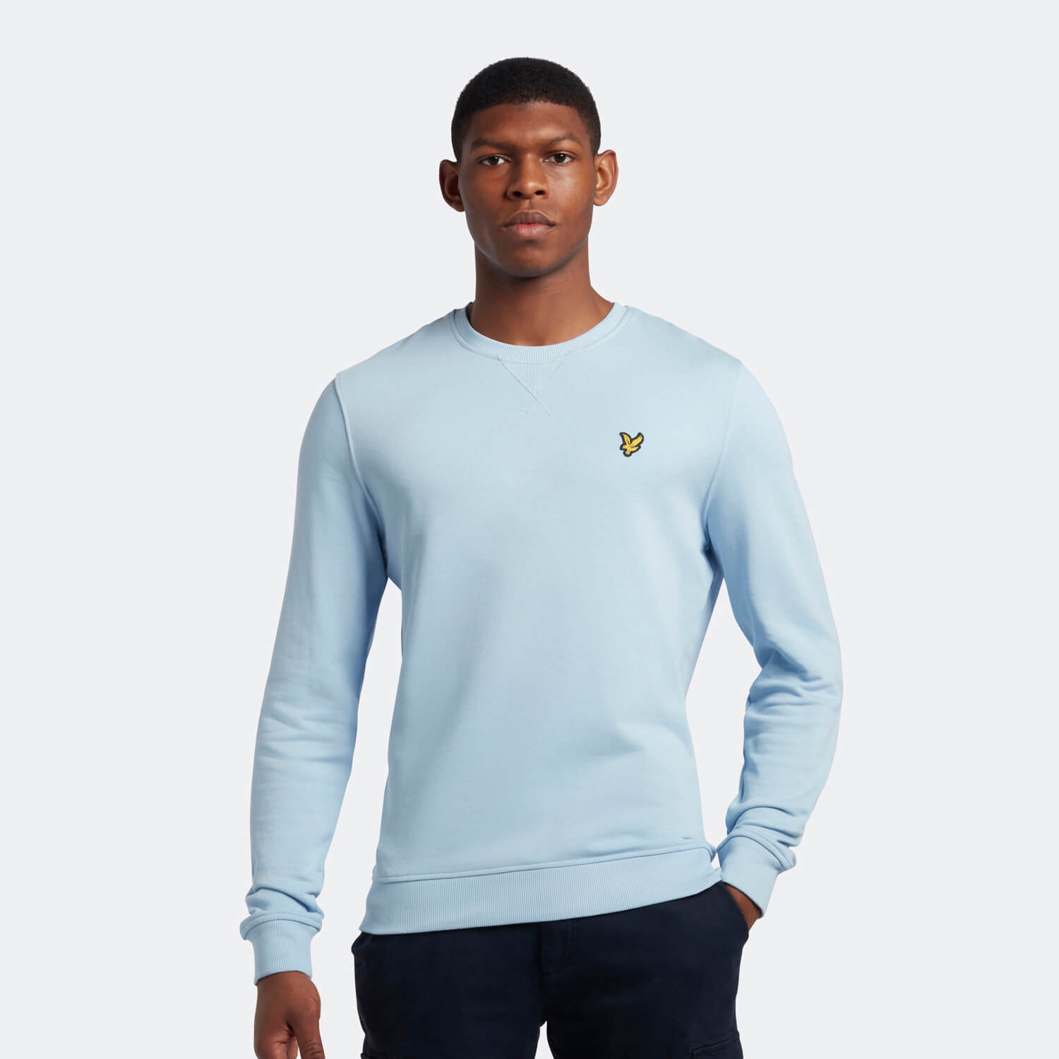 Men's Crew Neck Sweatshirt - Light Blue 