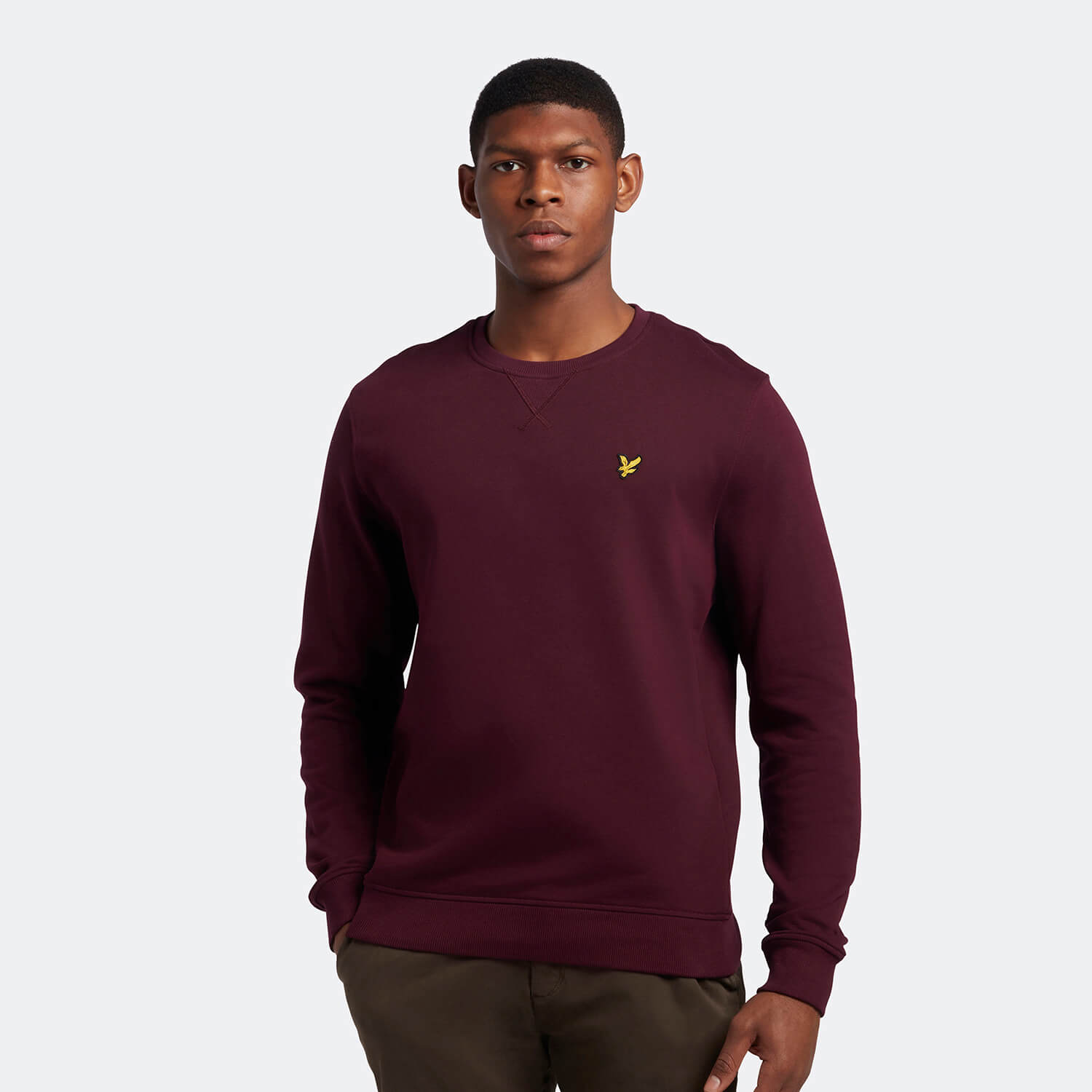 men's burgundy crew neck sweatshirt