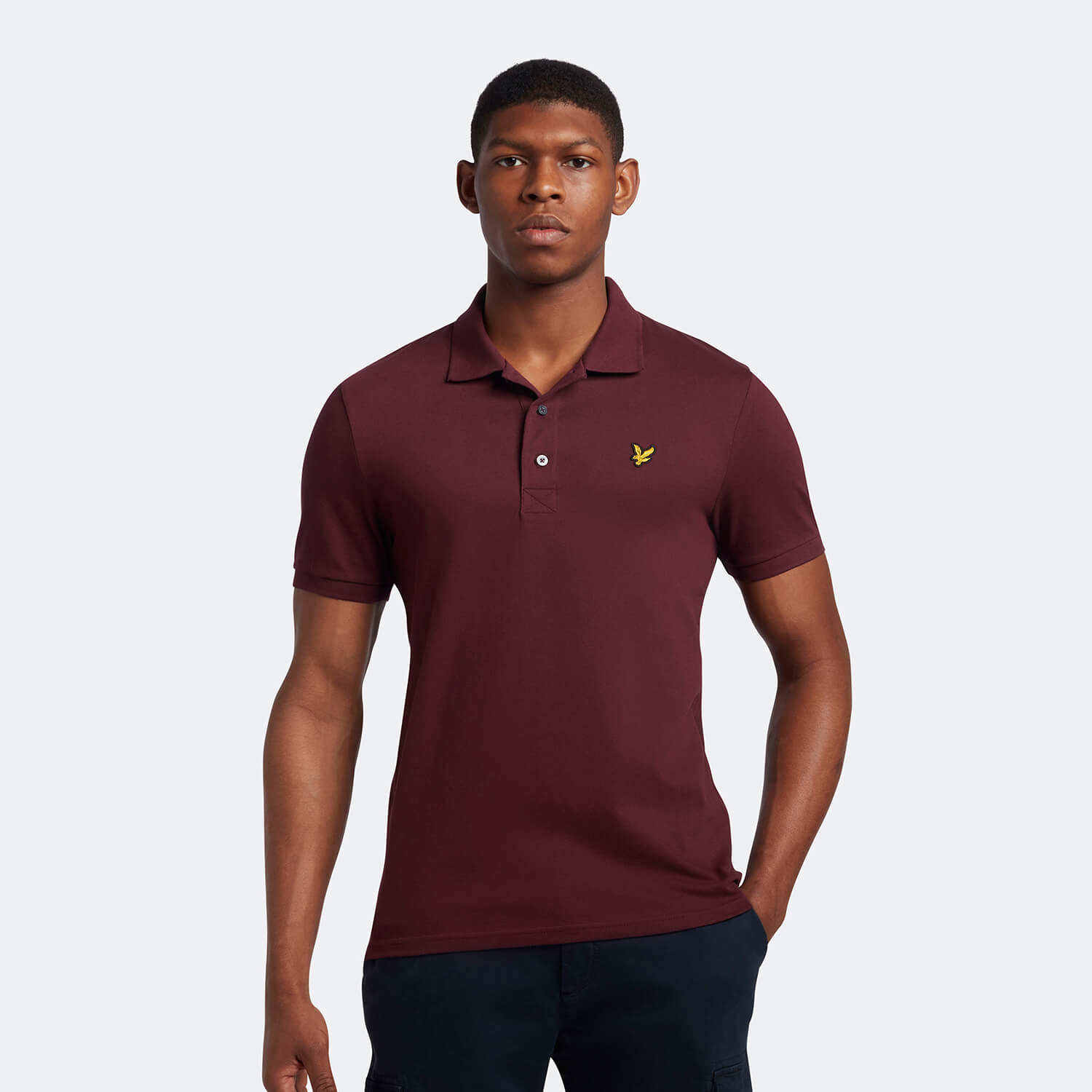 Plain Polo Shirt - Burgundy | Lyle 