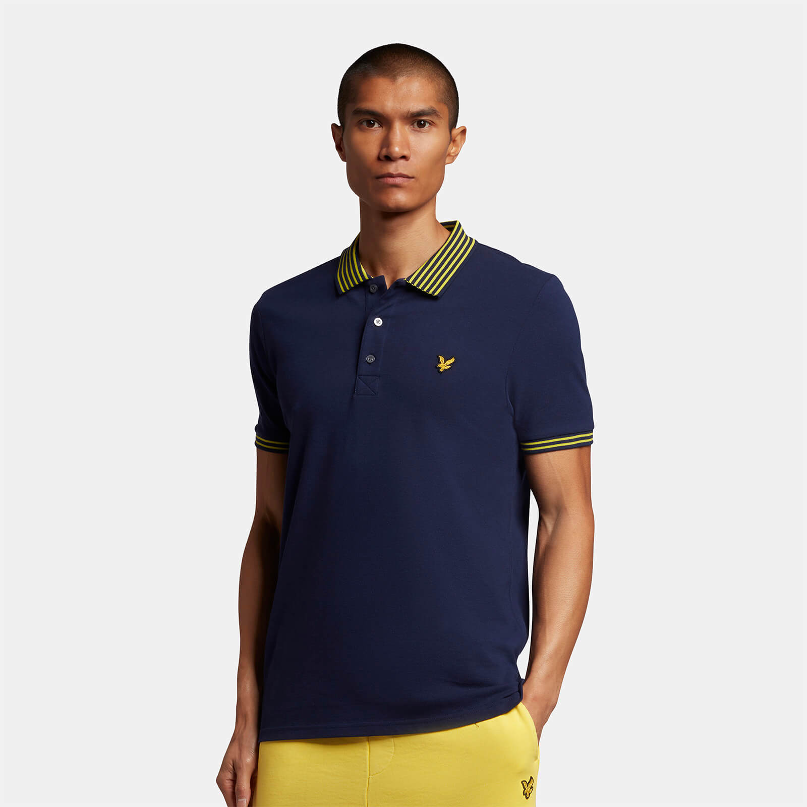 Men's Striped Collar Polo Shirt Blue 