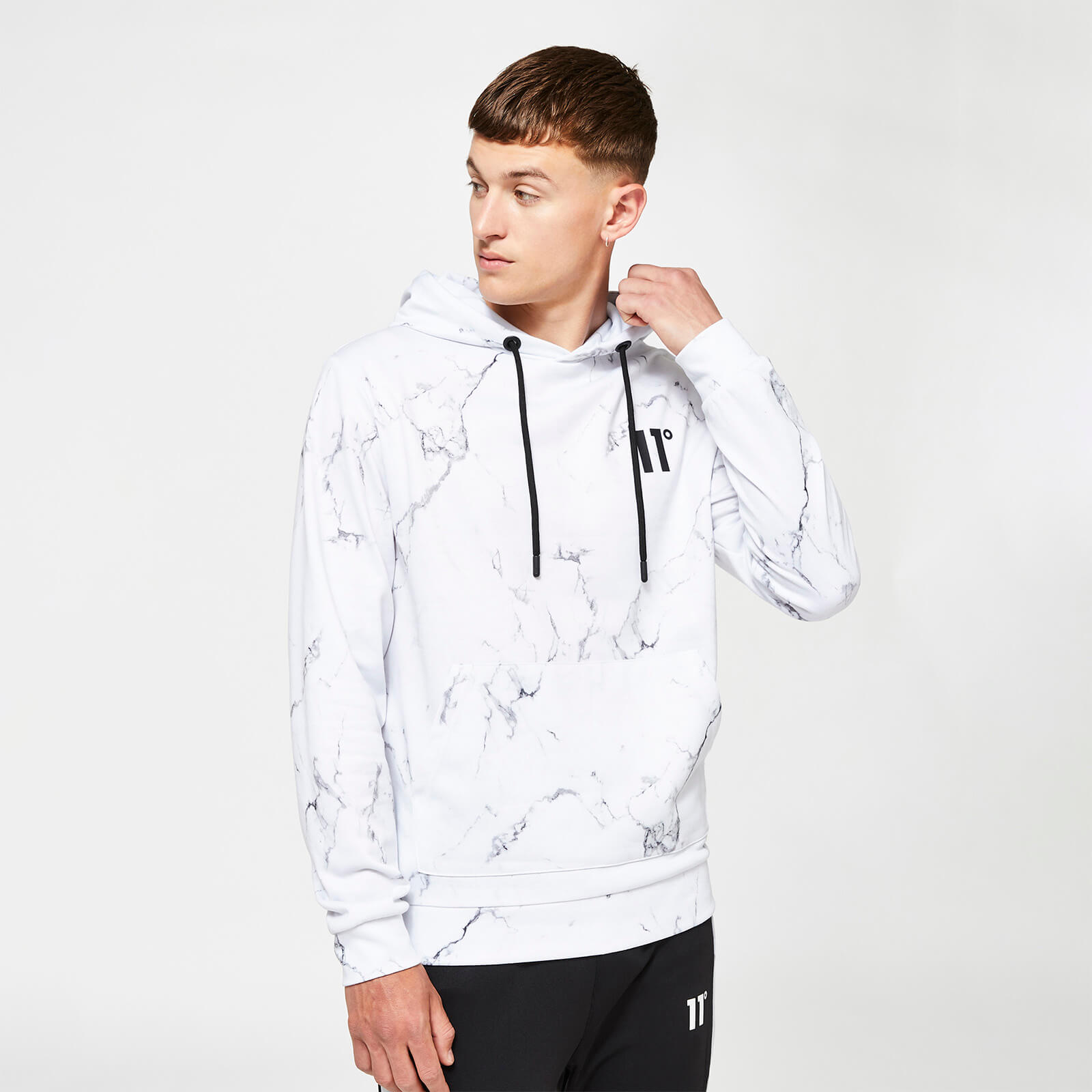 Top de Chándal con Capucha y Estampado de Mármol - Blanco | 11 Degrees ES