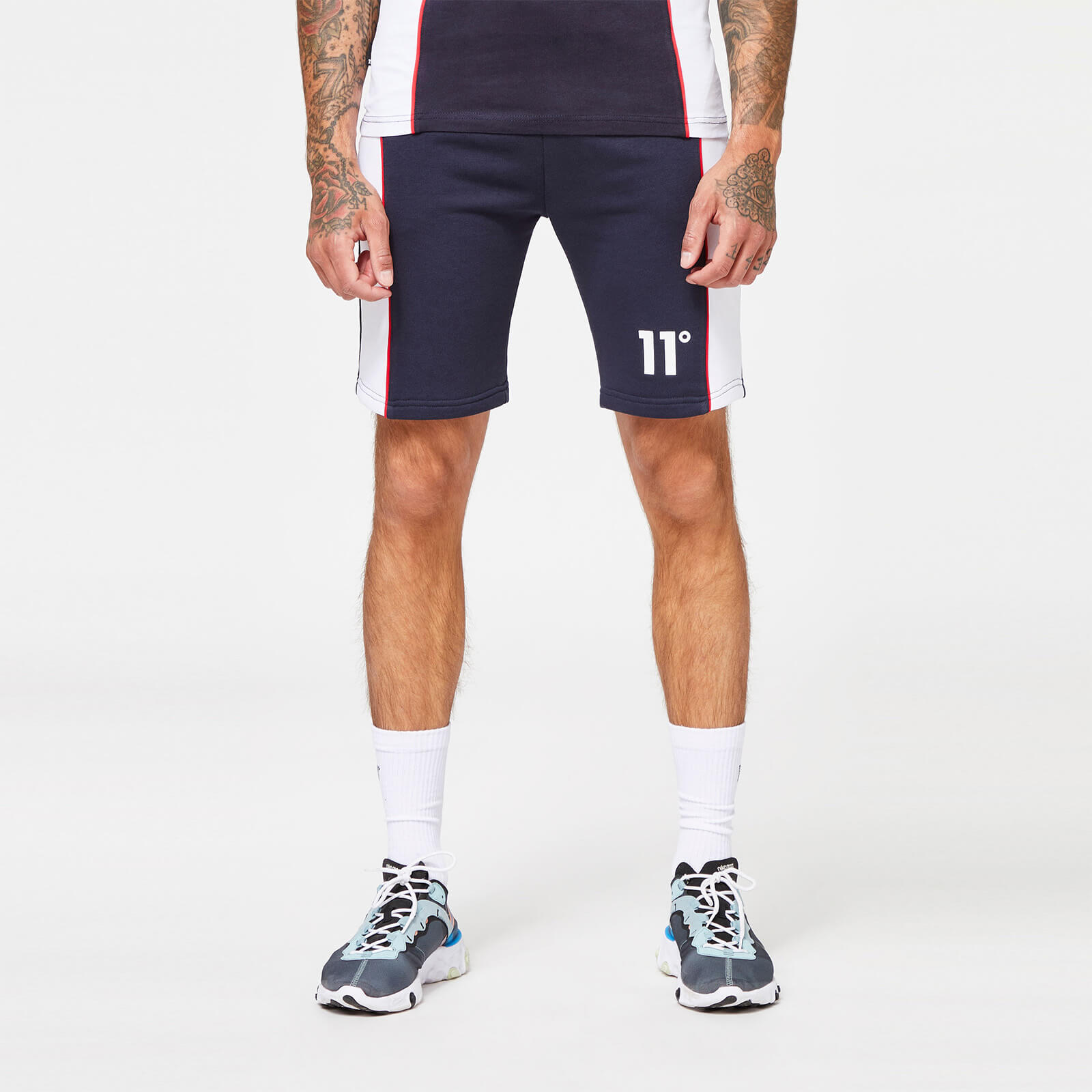 11 Degrees Cut \u0026 Sew Piped Sweat Shorts 