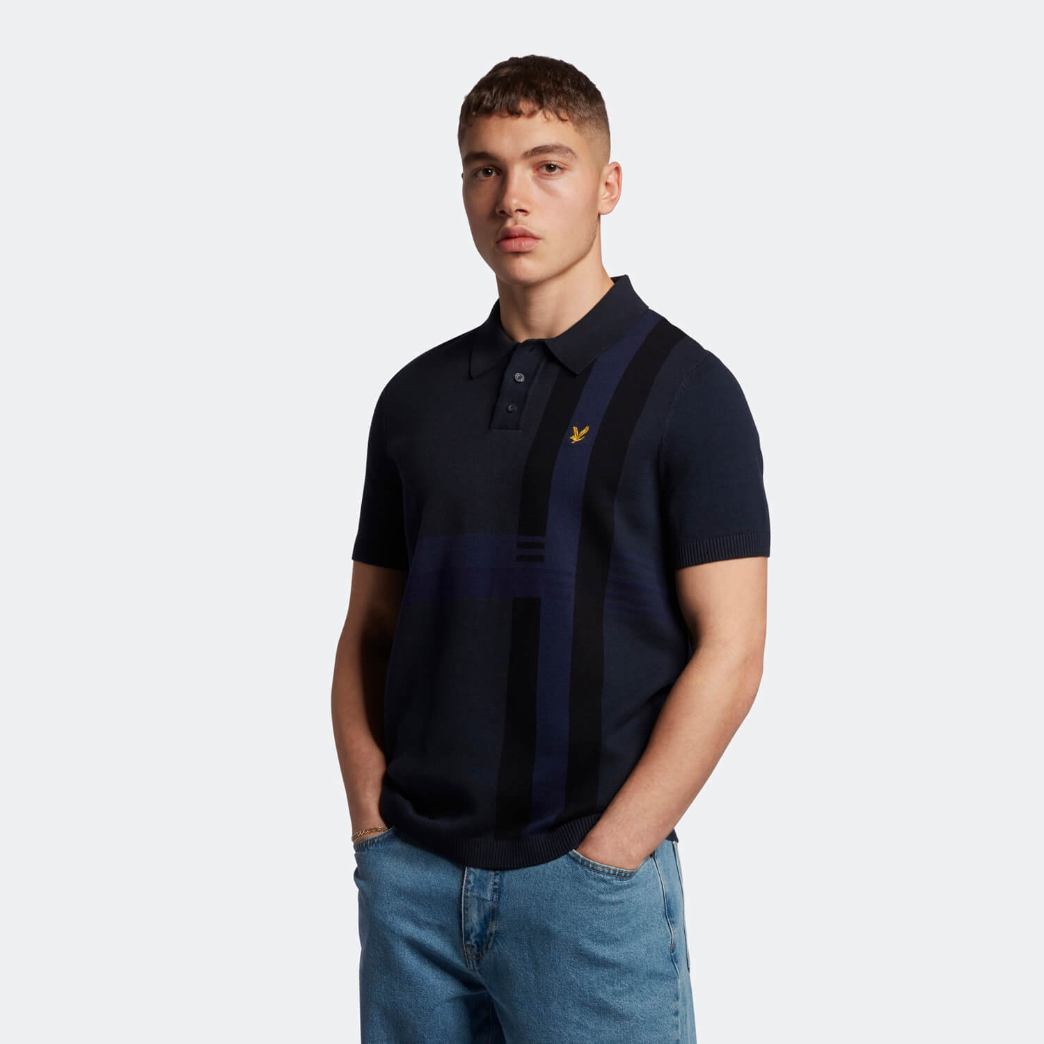Knit Polo Shirt - Dark Navy | Lyle 