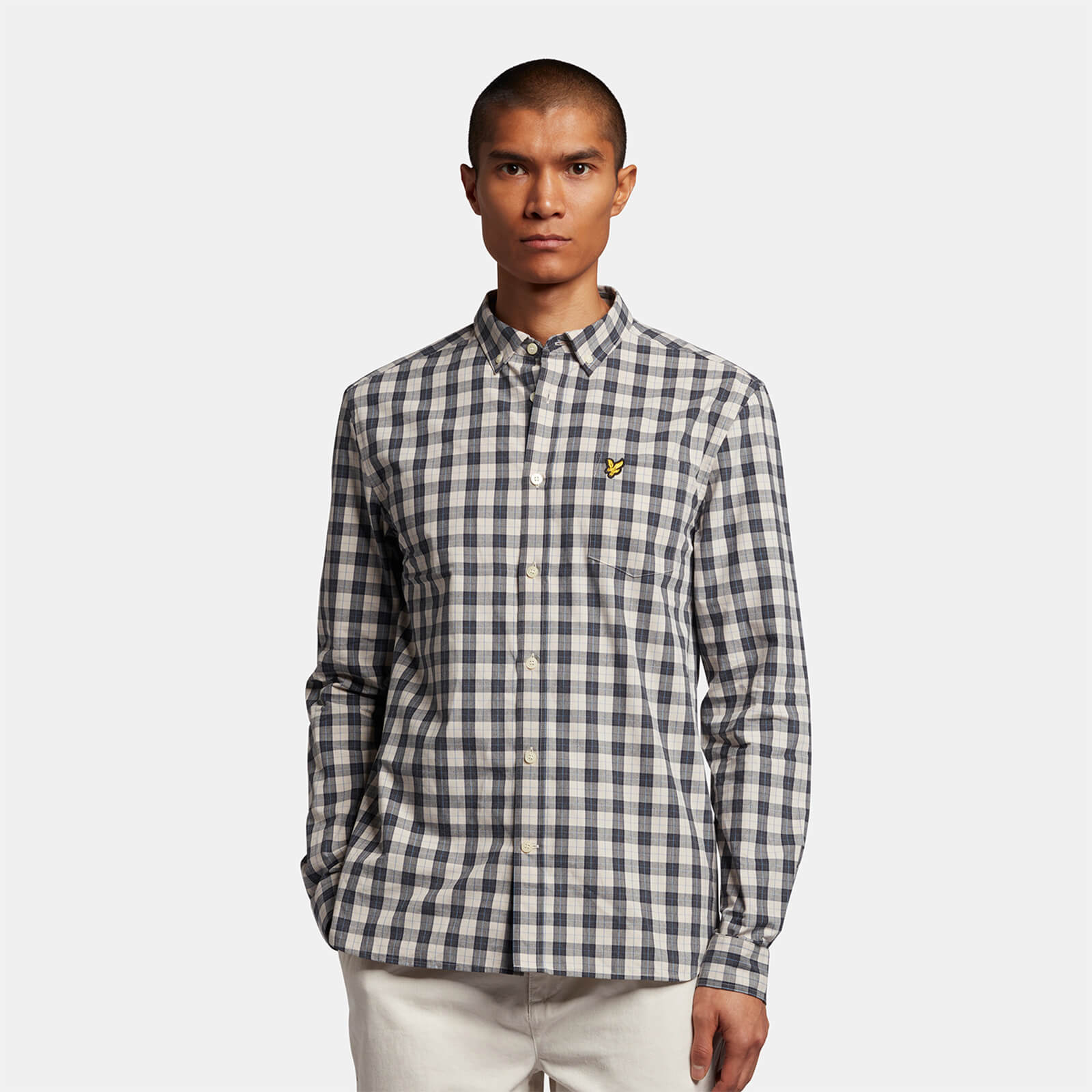 Men's Check Poplin Shirt - Light Mist 