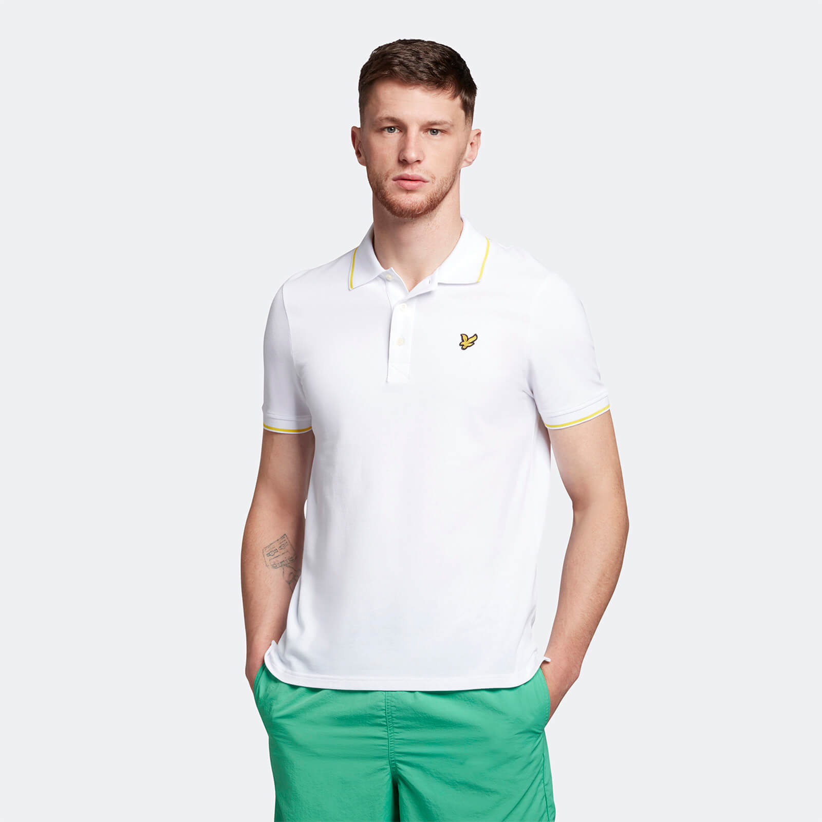 Men's Tipped Polo Shirt - White 