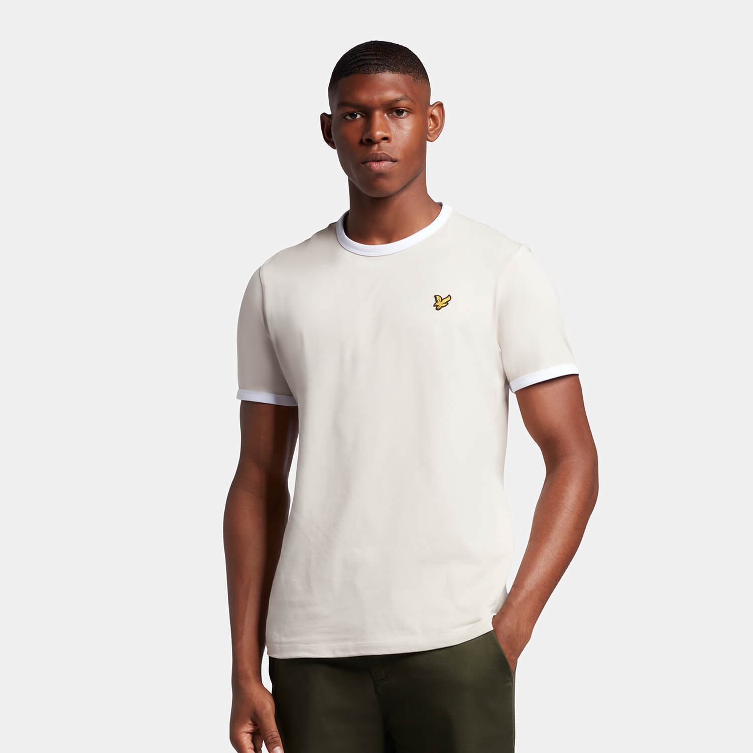 Men's Ringer T-Shirt - Light Mist/White 