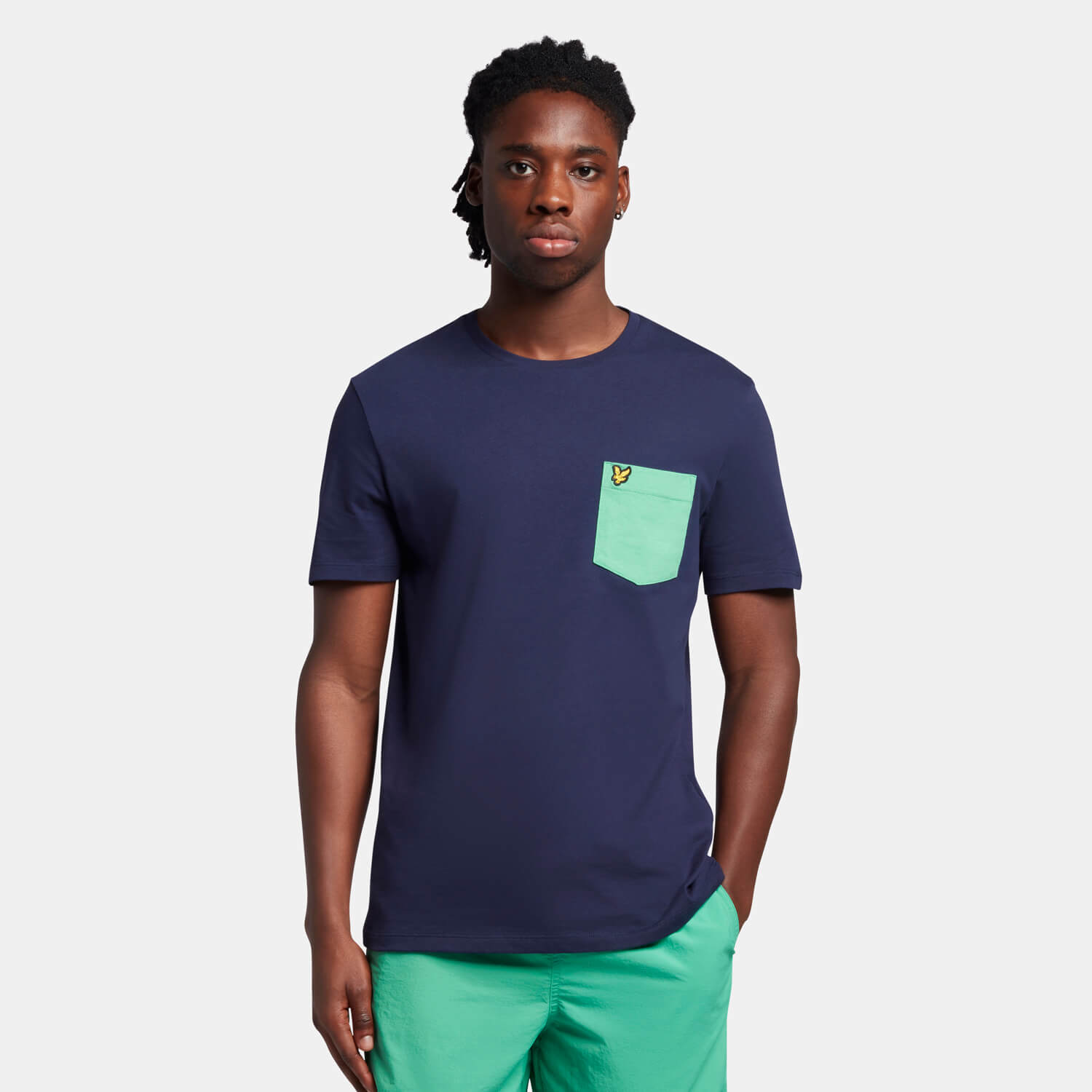 Men's Contrast Pocket T-Shirt - Navy 