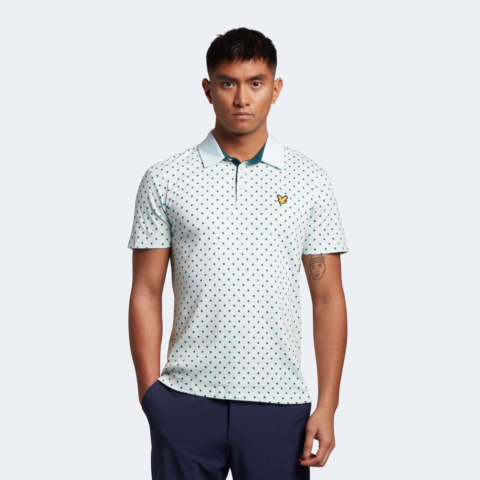 Lyle Polka Dot Golf Polo - Acid Blue 