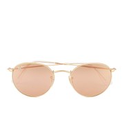 Ray-Ban Round Metal Sunglasses - Matte Gold/Brown Mirror Pink - 50mm