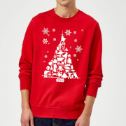 Star Wars Character Christmas Tree Red Christmas Sweatshirt
