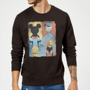 Disney Mickey Mouse Donald Duck Mickey Mouse Pluto Goofy Tiles Sweatshirt - Black