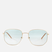 Gucci Women's Metal Square Frame Sunglasses - Gold/Green