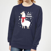 Fleece Navidad Women's Christmas Sweatshirt - Navy