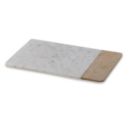 Nkuku Bwari Long Marble and Mango Wood Chopping Board - Small - White