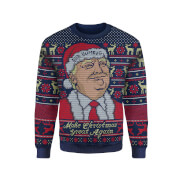 IWOOT Exclusive Donald Trump Knitted Christmas Jumper - Navy