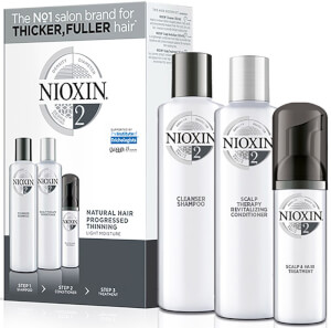 NIOXIN Hair System Kit 2 for Noticeably Thinning Natural Hair (3 Products)