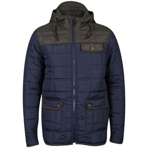 Brave Soul Mens Swansea Padded Jacket - Navy/Khaki