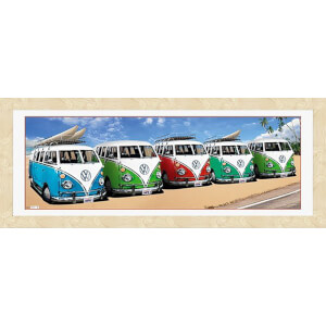 VW Californian Camper Campers Beach - 30"" x 12"" Framed Photographic